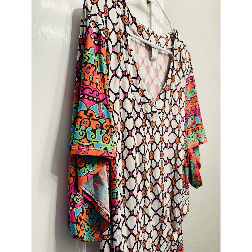 Trina Turk White Colorful Long Blouse Size Small - Picture 2 of 5